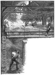 Zout scheppen bij South Durham Salt Works, 1884
