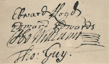 Handtekening van Edward Lloyd, 1692, 1928