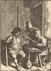 Zingend paar en viool, 1610-85