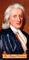 Sir Isaac Newton, uit een serie sigarettenkaartjes, 1935