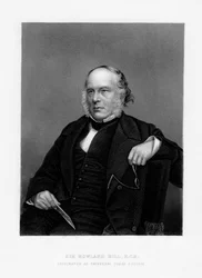 Sir Rowland Hill, Britse leraar, pamflettist en bedenker van de penny post, 19e eeuw