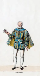 Sir William Sands, kostuumontwerp voor Shakespeares toneelstuk, Henry VIII, 19e eeuw