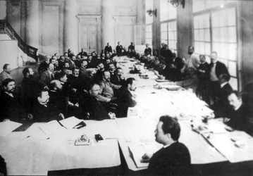 Zitting van de Landbouwcommissie van de Eerste Doema, Sint-Petersburg, Rusland, 1906