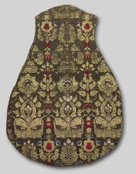 Zeskleurige Kazuifel Voorkant met Dierenpatroon, 1415-25