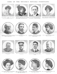 Enkele van de beroemde passagiers van de Titanic, 20 april 1912