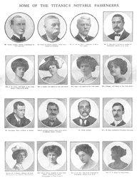 Enkele van de opmerkelijke passagiers van de Titanic, 20 april 1912