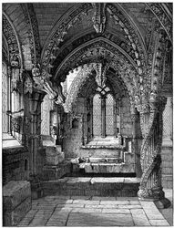 Zuidoostelijke hoek van de Lady Chapel, Rosslyn Chapel, Schotland, 1893