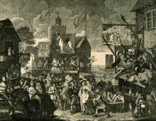 Southwark Fair. Na Hogarths Schilderij, ca. 1878