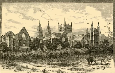 Southwell Minster en Ruïnes van het Paleis, 1898