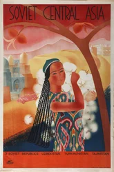 Sovjet Centraal-Azië Poster van het Intourist bedrijf, 1934