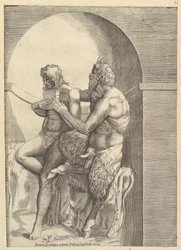 Speculum Romanae Magnificentiae: Pan leert de jonge Olympus fluit spelen