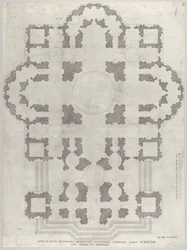 Speculum Romanae Magnificentiae: Plan van St. Pieter, 1549