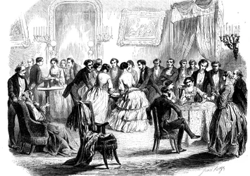 Spiritistische bijeenkomst in een Parijse salon, 1853