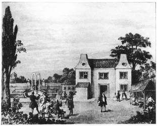 Lentetuinen, locatie van Lowndes Square, Londen, ca. laat 18e eeuw 1907