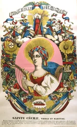 Sint Cecilia of Cecile, legendarische Romeinse martelaar, 19e eeuw