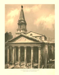 St George, Bloomsbury, uitzicht vanuit het zuidoosten, midden-late 19e eeuw