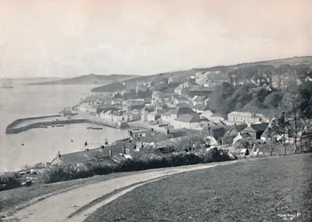 St. Mawes - Uitzicht op de haven en het kasteel, 1895