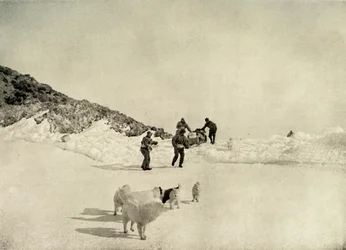 Start van de Westelijke Partij vanaf Kaap Royds