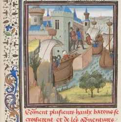 Begin van de Vierde Kruistocht. Miniatuur uit de Historia door Willem van Tyrus, 1460s