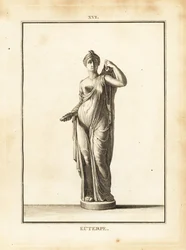 Standbeeld van Euterpe, muze van de muziek in de Griekse mythologie