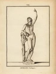 Beeld van de Romeinse god Apollo Coelispex, kijkend naar de hemel