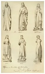 Standbeelden voorheen aan de buitenkant van Guildhall, City of London, 1783-1886