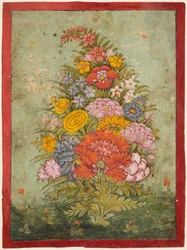 Stilleven: Boeket bloemen uit het gras, c. 1750