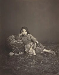 Studie van een jonge boerenmeisje, ca. 1860