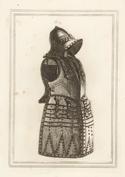 Harnas van zwarte morion of arquebus