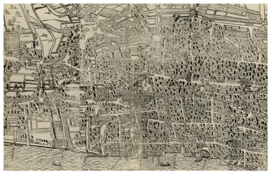 Overzicht van Londen, 16e of 17e eeuw