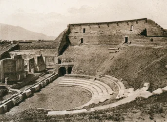 Teatro tragico, Pompeii, Italië, ca. 1900