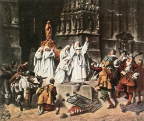 De abdis van Frauenchiemsee beschermt haar klooster, 1632, 1936