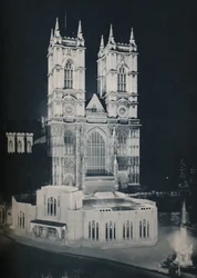 De abdijkerk van St. Peter, Westminster, met de tijdelijke bijlage, 1937