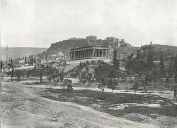 De Agora en Akropolis, Athene, Griekenland, 1895