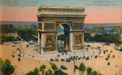 De Arc de Triomphe en het Graf van de Onbekende Soldaat, Parijs, ca. 1920