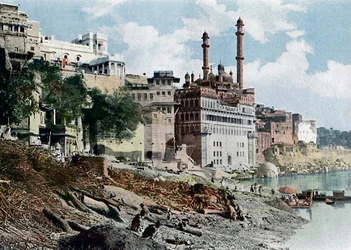 De Aurangzeb-moskee, Varanasi, India, ca. 1890