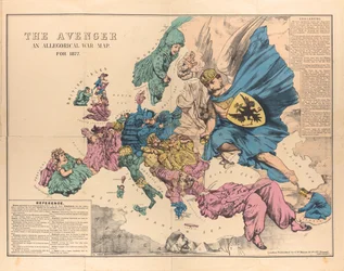De wreker: een allegorische oorlogskaart voor 1877, 1876-1877