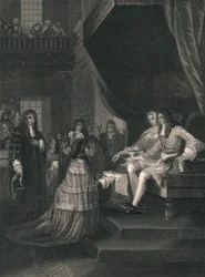 De Bill of Rights gepresenteerd aan Willem en Mary, 1689, midden 19e eeuw