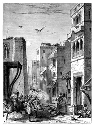 De Britse troepen betreden Multan, 19e eeuw