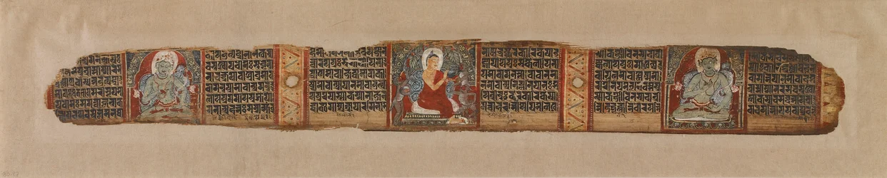 De Boeddha verdeelt honing, uit een Prajnaparamita-manuscript, 12e eeuw