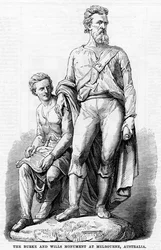 Het Burke en Wills Monument in Melbourne, Australië, 1865