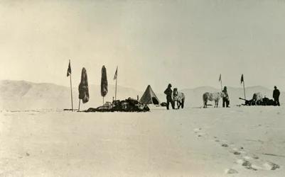 Het kamp na het passeren van de vorige verste zuidelijke breedtegraad, november 1908, 1909
