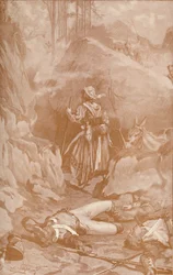 De Cantinière van het 26e regiment beklimt de rotsen bij Busaco, 1810, 1896