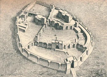 Het kasteel van Sendshirli in Noord-Syrië, ca. 1902, 1903