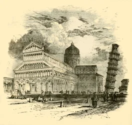 De kathedraal en de scheve toren, Pisa, 1890