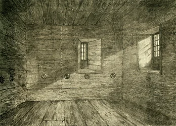 De kamer in Lambeth Palace waarin de Lollards werden opgesloten, ca. 1878