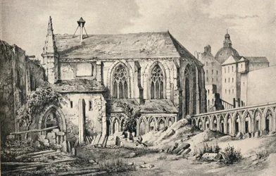 De kerk en het klooster van het College van Cluny in 1824, 1915