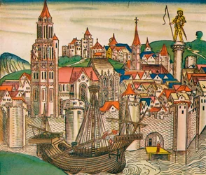 De stad Treviso met een kraak, 1493