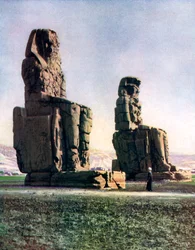 De Kolossen van Memnon, Thebe, Egypte