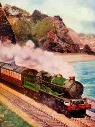 De Cornish Riviera Express getrokken door een King class locomotief